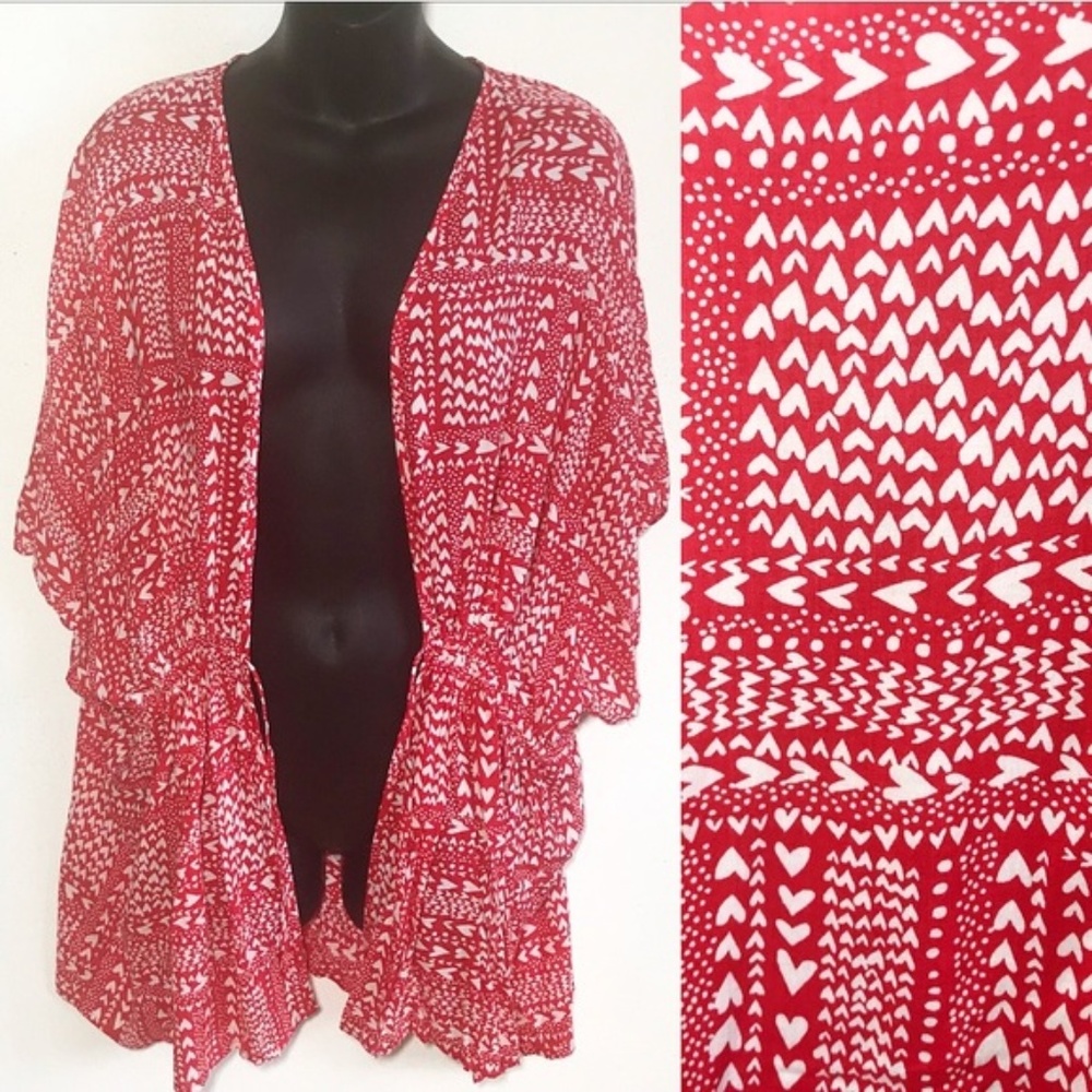 Victoria’s Secret Heart Robe Red White One Size